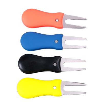 China Wholesale durable ABS handle can be customized LOGO folding golf spring knife divot repair golf tools for sale