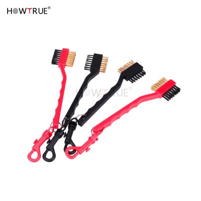 China Protect golf clubs inventory saddles golf brush cleaner iron narrow brush and nylon golf cleaning brush with buckle can be printed LOGO for sale