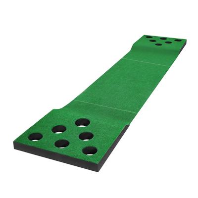 China Golf Practice Factory Custom Golf Putting Mat 2.5M / 3M Indoor Golf Putting Mat 12 Holes Putting Trainers Golf Mats With for sale