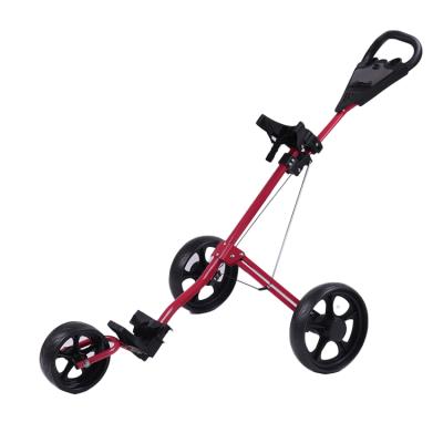 China Foldable Aluminum Golf Cart Push Cart 3 Wheel High Performance 3 Wheels Golf Push Cart With Cup Holder for sale