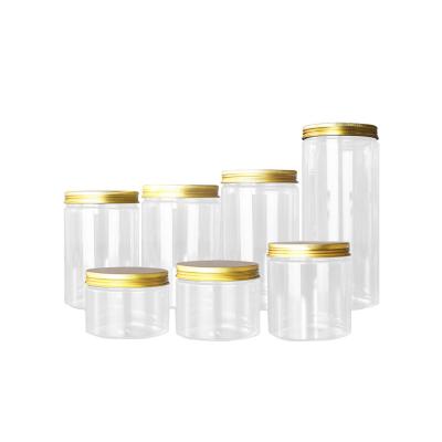 China wholesale food grade 50ml 60ml 80ml 100ml 120ml 140ml 150ml 180ml 300ml clear PET plastic jar with aluminum plastic screw cap for sale