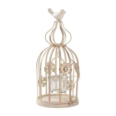 China Birdcage Candle Stick Holder European Table Set Dinner Candlelight Cup Wrought Iron for sale