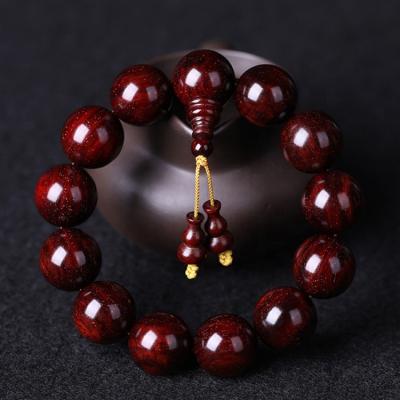 China Buddha beads Indian small leaves red sandalwood old Buddha beads 18mm hand string high oil density many stars water ripples for sale