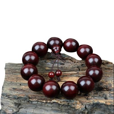 China Indian Lobular Red Sandalwood Bead Bracelet 2.0 High Oil Density Along The Grain Of Old Buddha Beads zu verkaufen