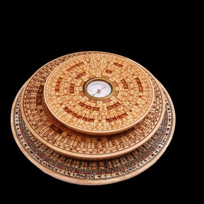 China wholesale 18cm zodiaco chino peachwood compass comprehensive China compass handicraft feng shui round compass for sale