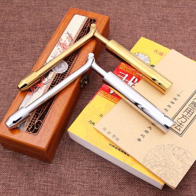 China Folding Feng Shui Accessories Pure Copper Xunlong Ruler Detector Bar Divination Stick Water Vein Instrument for sale