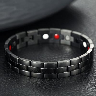 China Classic Black Magnet Titanium Steel Bracelet Germanium Magnetic Four-In-One for sale