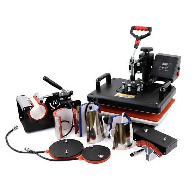 China Hotels 8 in 1 Combo Heat Press Machine T-shirt Mug Mug Printing Machine 8 in 1 Sublimation Machine Price for sale