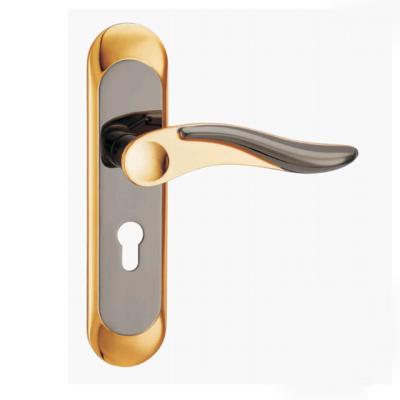 China EUROPEAN Classic Zamak Electroplate Aluminum Door Handle For Bedroom Door Wooden Gold Black Bathroom Door Handle for sale