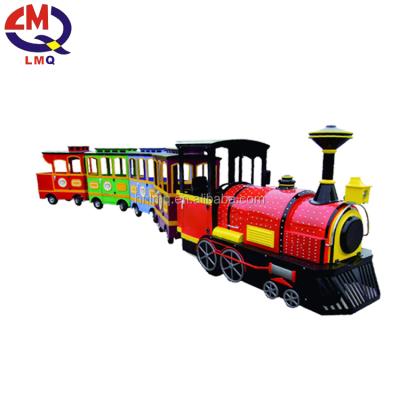 China Electric Train Type amusement rail train mini battery train Te koop