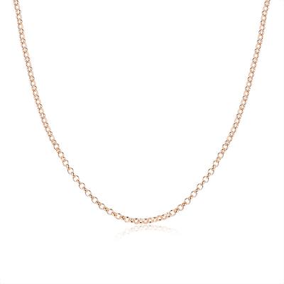 China 14K Real Solid Gold Jewelry 14ct Yellow Gold 1mm Pearl Chain Environmental Friendly Necklace For Woman for sale