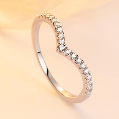 China Fast Delivery 925 Sterling Silver Cubic Zirconia Stone Jewelry Engagement Custom Heart Rings Band For Woman for sale