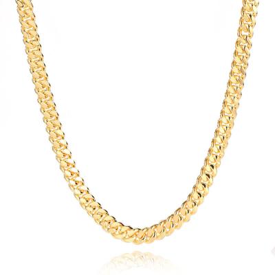 China CLASSIC 14K Gold Plated Sterling Silver Cuban Link Chain 925 Necklace For Man for sale