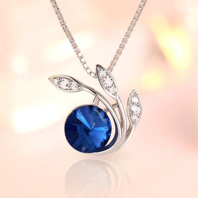 China Wholesale Lead Free 925 Sterling Silver Cubic Zirconia Flower Custom Necklace For Woman for sale