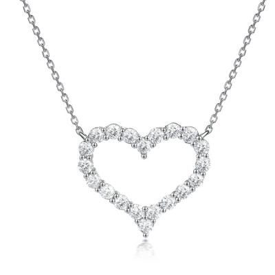 China CLASSIC Wholesale 925 Sterling Silver Rhodium Plated Jewelry Heart Pendant Gold Plated Necklace for sale