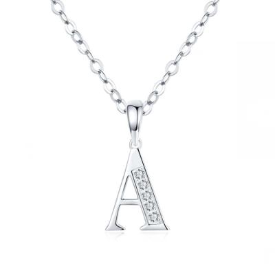 China Environmental Friendly 925 Sterling Silver Letter Jewelry With CZ Stones 925 Silver Letter Pendant For Woman for sale