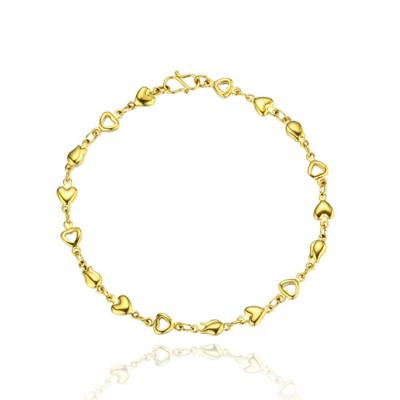 China Environmental Friendly Gold Plated Fashion Copper Single Heart Flower Brass Tennis Custom Jewelry Bracelets For Women for sale