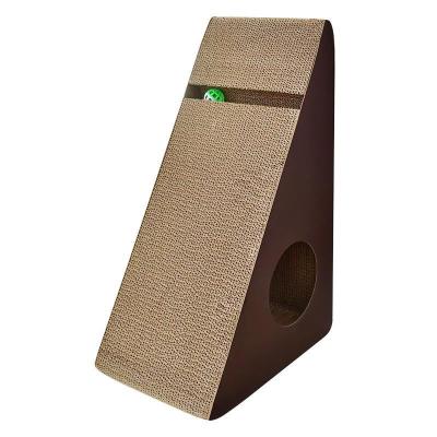 China Viable Large Size Corrugated Cardboard Cat Scratcher Triangle Cat Scratcher for sale