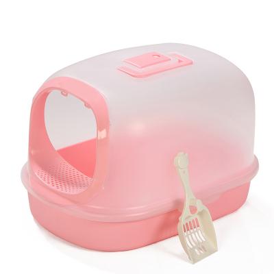 China Best Quality Stocked Frosted Front Open Cat Litter Box Cat Toilet Cat Feces Pot Clean Easy for sale