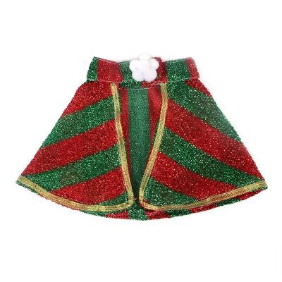 China Cat Christmas Costume Green Festival Cape and Red Color Pet Sustainable Pet Clothes (m) for sale