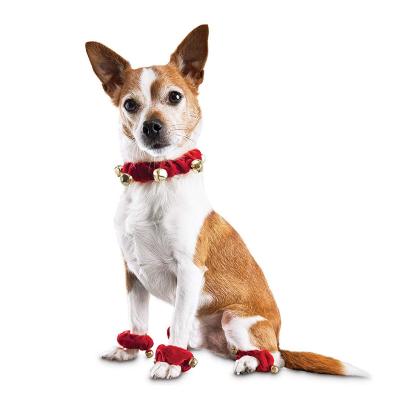 China Christmas Pet Carnival Collar Pet Legs and Neck Viable Decorations with Bells for sale