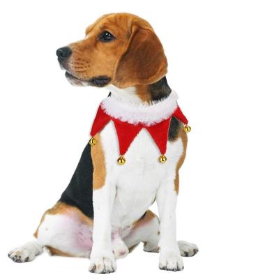 China Red Color Pet Christmas Collar Pet Neck Decorations Sustainable Pet Carnival Collar for sale