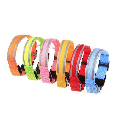 China Pet Safety Collar Viable Outdoor Dog Collar With LED Light Dog Harness With Reflective Material for sale