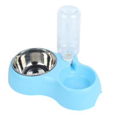 China Automatic Pet Stainless Steel Bowl with Automatic Water Dispenser Food Water Feeder for Dog and Cat (L) for sale