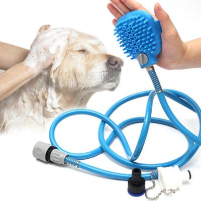 China Stocked Silicone Pet Bathing Scrubber Massage Brush Tool Dog Grooming Bath Sprayer Washing Pet Bathing Shower for sale