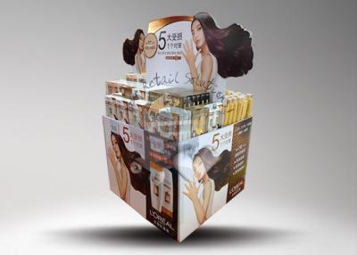 China Corrugated cardboard pallet display with spokesman for hair shampoo for sale