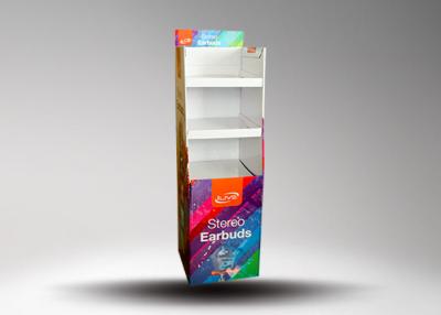 China 4C printing Retail Display Stands With 3 tiers And Solid Base For Earbuds Promotion for sale