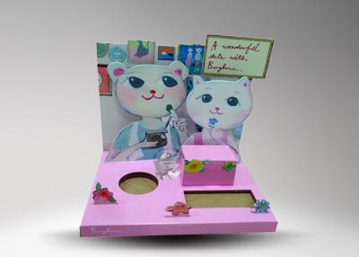 China Pink Cartoon Custom Cardboard Display With Rabbit Cartoon For Promotion for sale