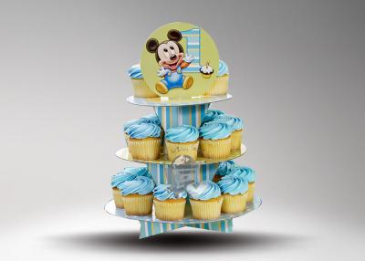 China Paper Round 2 layer cake pop stand / Modern Customized Cup Cake Display for sale