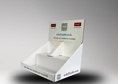 China White 2-tier Cardboard Counter Display , Tabletop Paper Display Box for sale