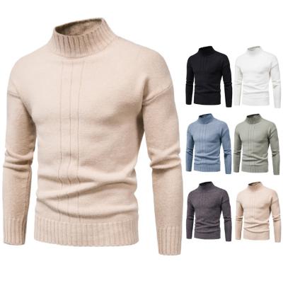 China Fashion Knitting Sweater Men Pullover Half High Neck Fit Long Sleeve Breathable Thin Casual Sweater for sale