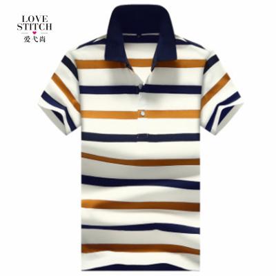 China Factory price wholesale good quality anti-pilling stripe OEM hot sale men cotton polo t-shirt for sale