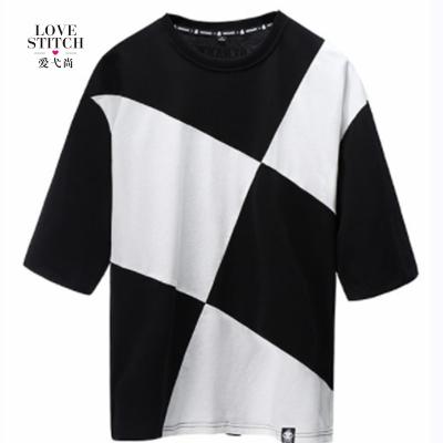 China OEM Factory Price Latest Design Black Anti Shrink Combo White Argyle T-Shirt for sale