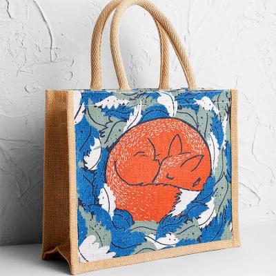 China 100% Custom Canvas Tote Bags Eco-friendly Promotional Wedding Jute Jute Beach Bags Logo Printing Jute Shopping Bag for sale