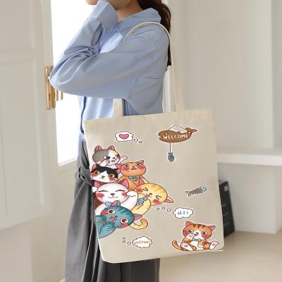 China Printed Handled Custom To Reuse Simple Organic Bulk Tote Cotton Canvas Large Reusable Shopping Bag With Logo for sale