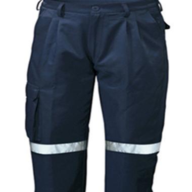 China Good quality hi strength 100% cotton twill woven workwear anti shrink working pants with reflective tape for sale