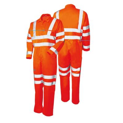 China Orange Overall Overall OEM Safety Prime With Reflective Strip For Workwear Safety Coverall for sale