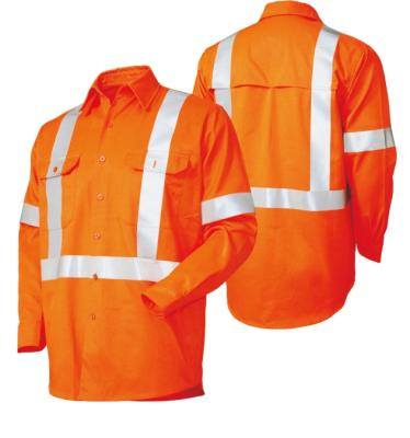 China LED SNAPSHOT LX806 High Reflective Visibility Long Sleeve Workwear Safety Shirt for sale