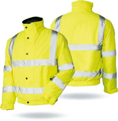 China Safetywear INSTANT Reflective Bomber Jacket Hi Vis Clothing High Visibility Workwear Winter LED Traffic for sale