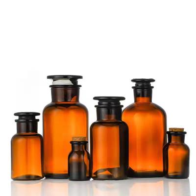 China Brown 30ml 60ml 125ml500ml1000ml Laboratory Reagent Bottle Medicine Chemical Glass Bottle for sale