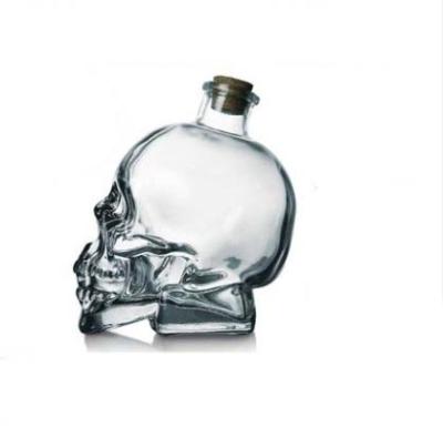 China 450ml Beverage Skull Wine Bottle Glass Red Wine Bottle Self-Successful Bottle for sale