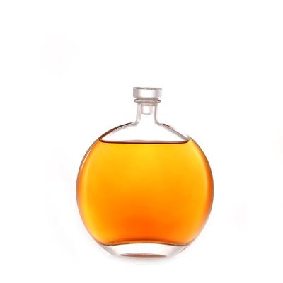 China Beverage Factory Wholesale Flat Transparent 250ml Wine Bottle Glass Empty Bottle for sale