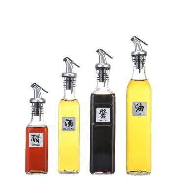 China Factory Direct Selling Food Low Price Hot Selling Olive Oil Glass Kitchen Transparent Leakproof Seasoning Bottle for sale