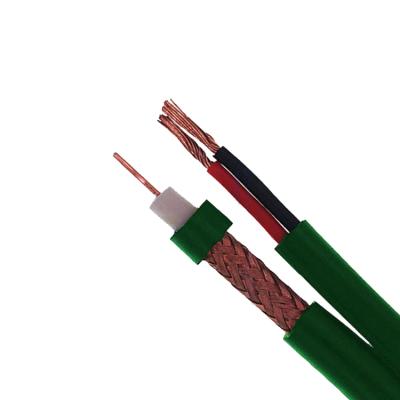 China Stranded Bare Copper KX6 With Power Cable 2*0.75mm2 75 Ohm CCTV Coaxial Cable for sale