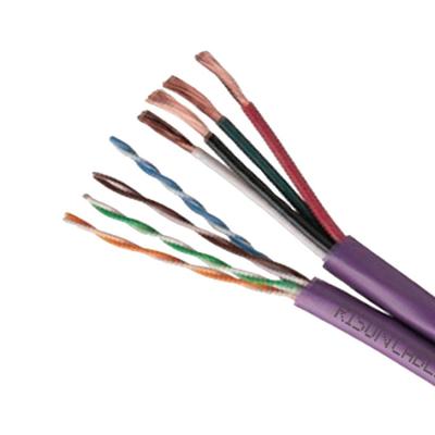 China Solid Bare Copper UTP Cat5e LAN Cable Siamese Cables With Power CCTV Cable for sale