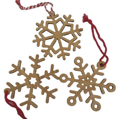 China Christamas Decoration Christmas Bamboo Wooden Tag With String for sale